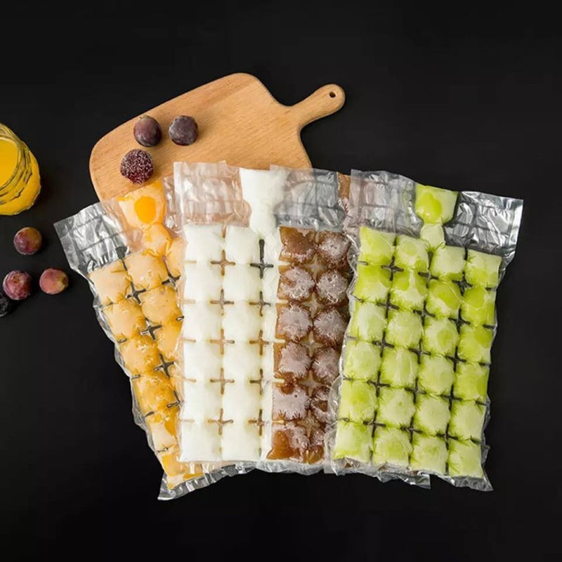 100PCS Disposable Ice Cube Bags 2400 Ice Cubes Freezing Ice Ball Maker Mold  Tray - Walmart.com