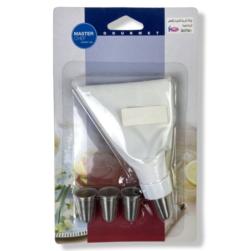 Master Chef Piping Bag With Four Stainless Steel Heads - Cupindy