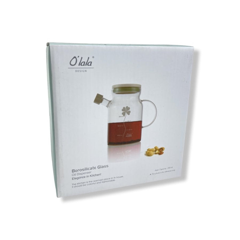 O'lala Small Oil Dispenser With Handles, Borosilicate Glass, 250 ml- SK-7135 - Cupindy