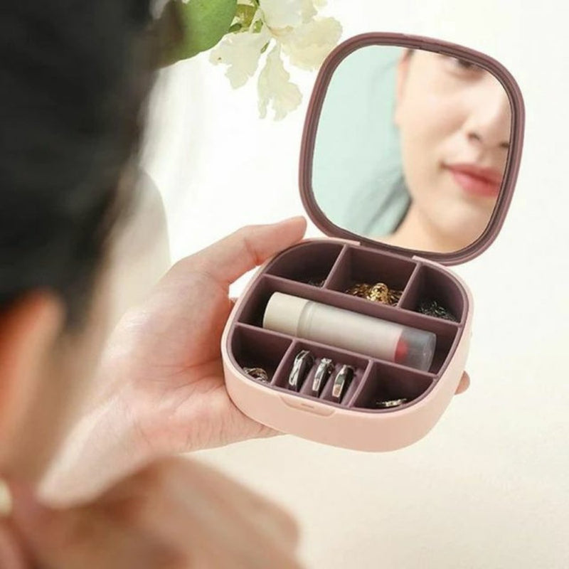 Portable Jewelry Organizer Box with Mirror - Cupindy