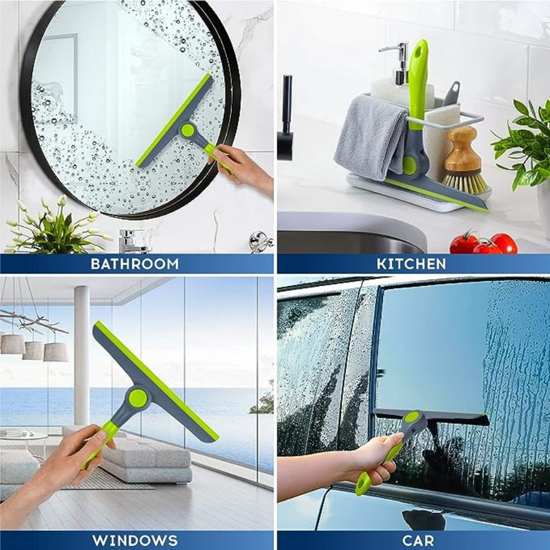 Blue 2pcs Small Bathroom Shower Mirror Squeegee, Kitchen Counter Squeegee,  Wiper Scraper Cleaning Tool For Cleaning Sink