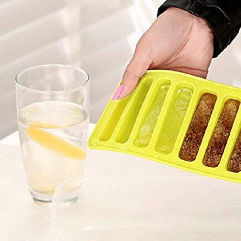 Silicone Ice Cube Mold With 10 Slots For Kitchen - Multi Colors - Cupindy