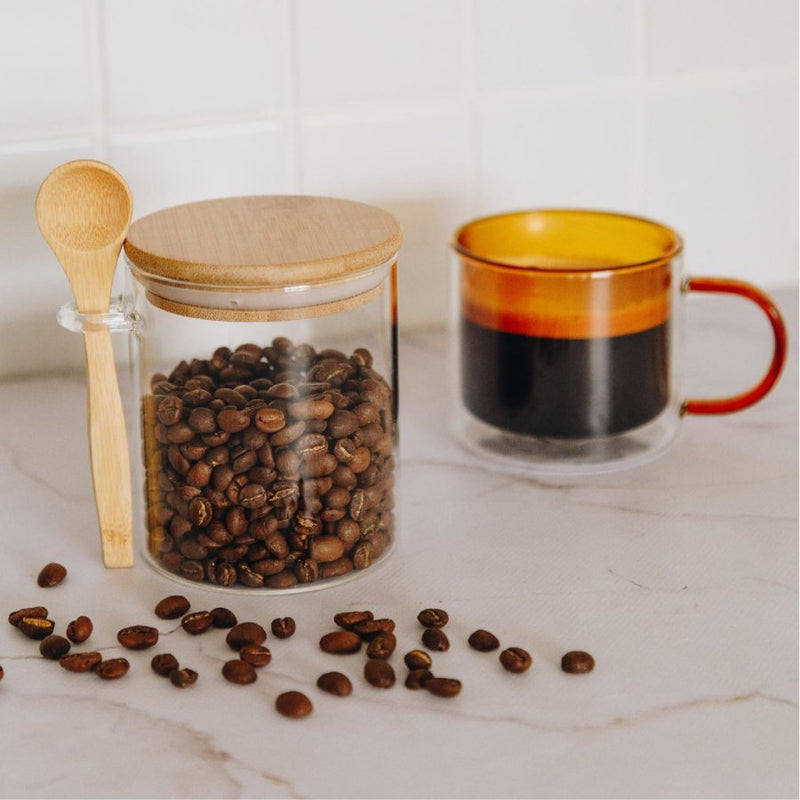 Clear Glass Containers for Pantry with Wooden Spoon