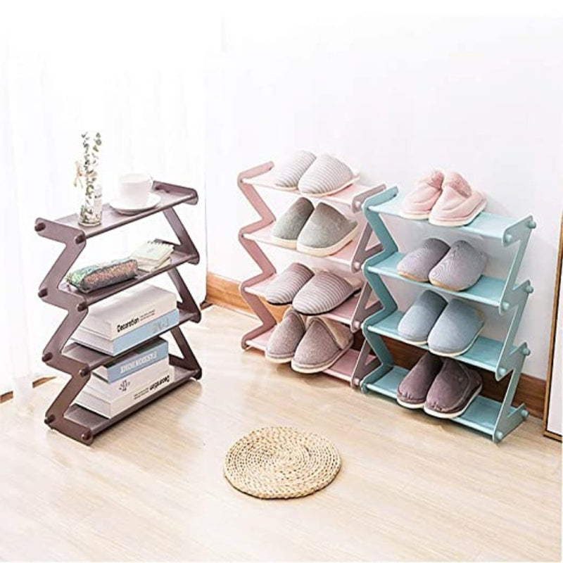 1pc Blue Multi-layer Simple X-shaped Shoe Rack For Home Doorway
